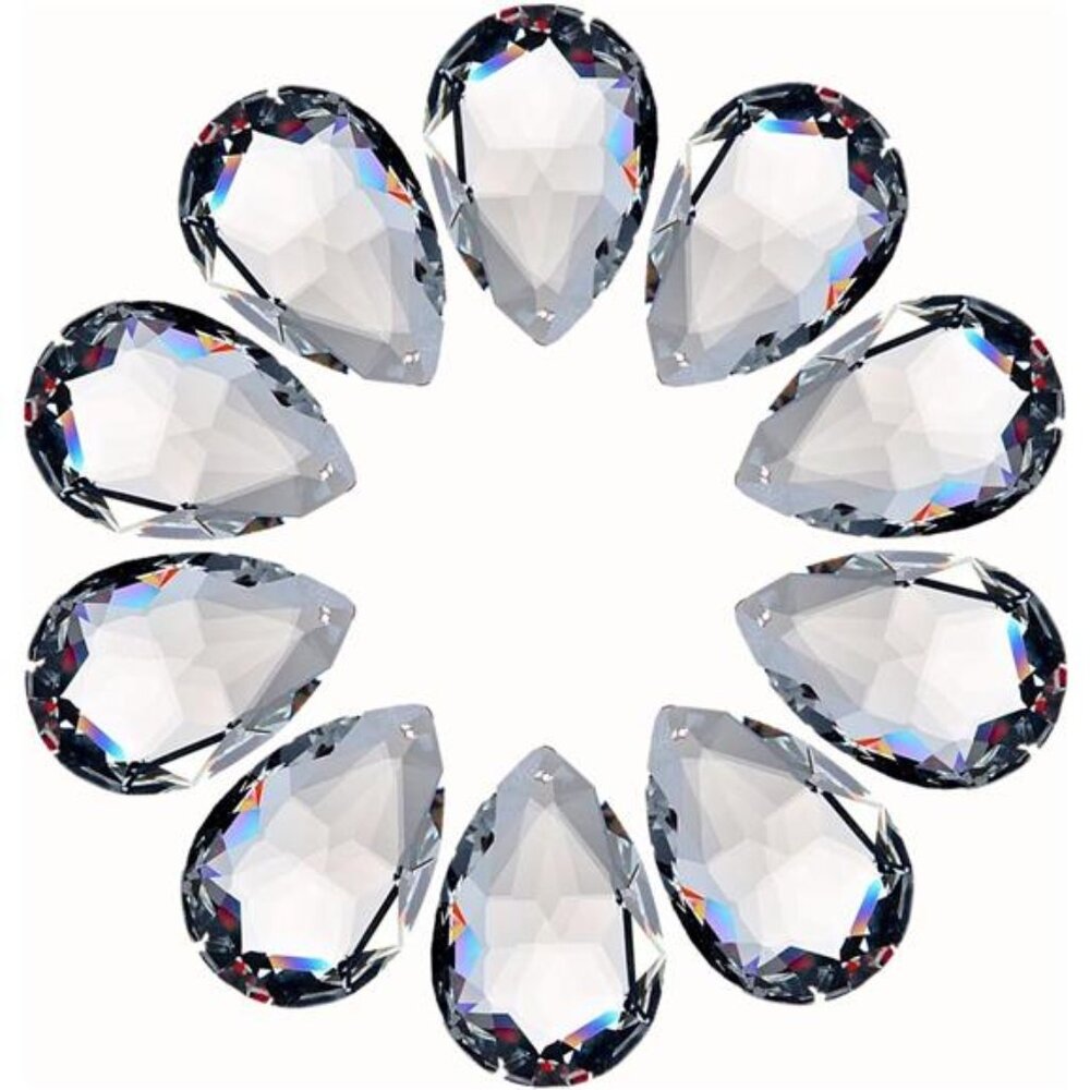 10pcs Crystal Pendants 1.5"/38mm Crystal Suncatcher - Hanging